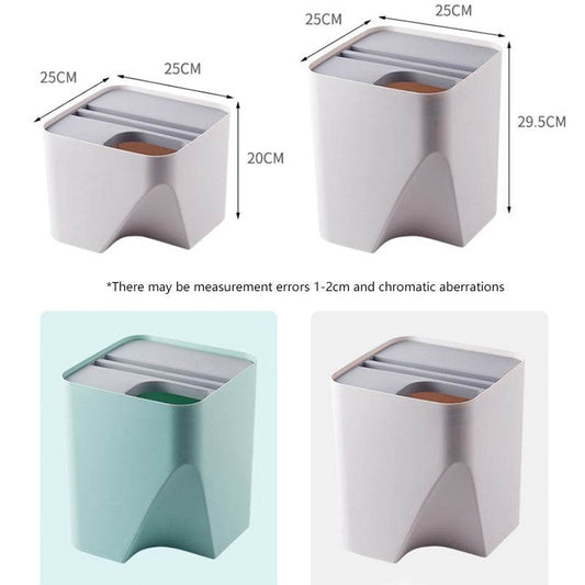 Separated Overlay Plastic Trash Can - Mubimart