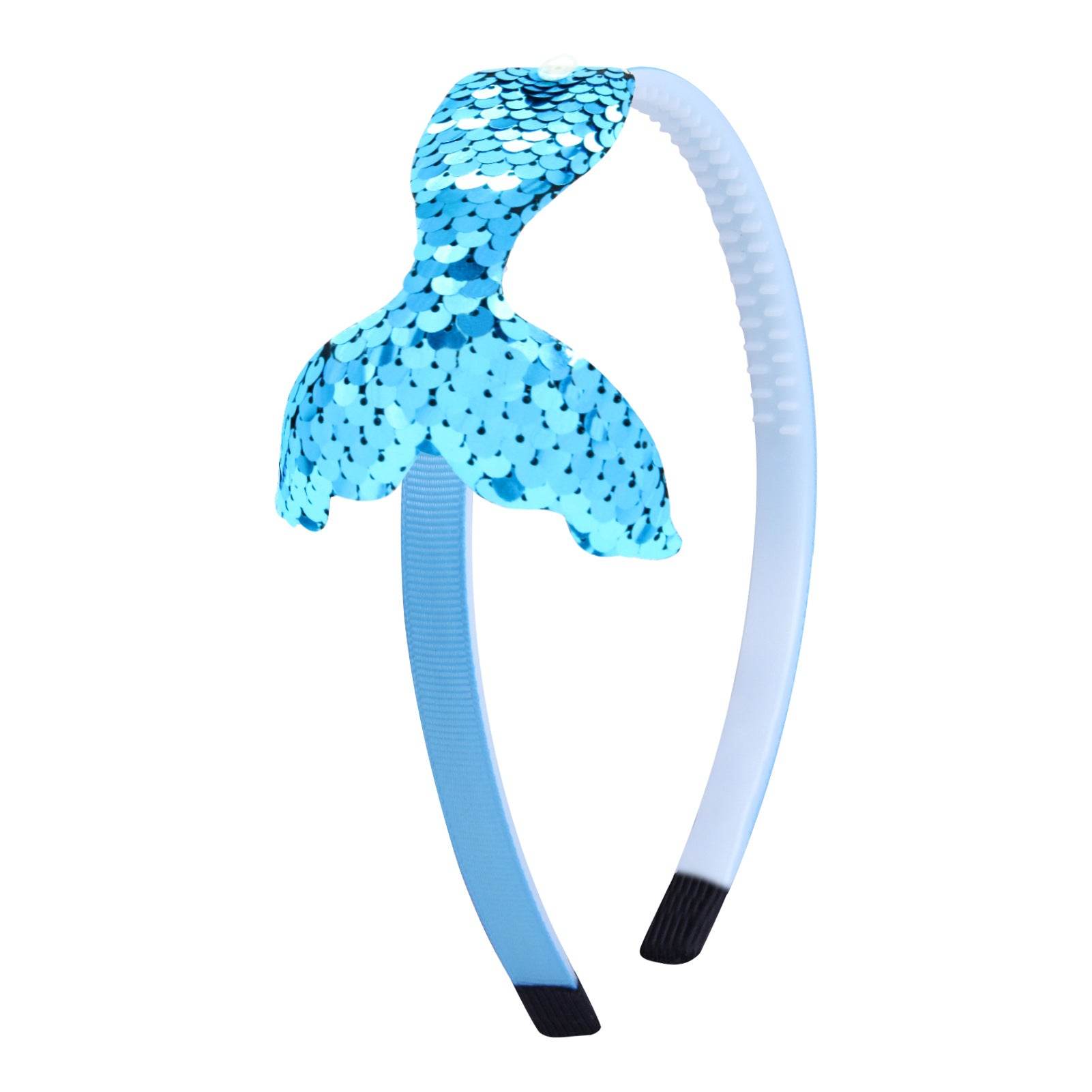 Sequined Hair Accessories Mermaid Tail Flip Fish Scale Pearl Headband Non-slip Manual Hairpin - Mubimart