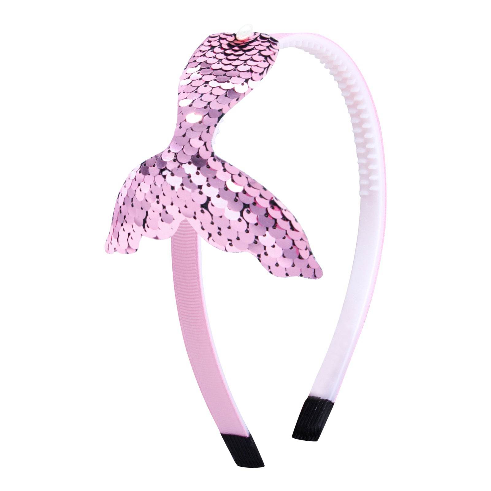 Sequined Hair Accessories Mermaid Tail Flip Fish Scale Pearl Headband Non-slip Manual Hairpin - Mubimart