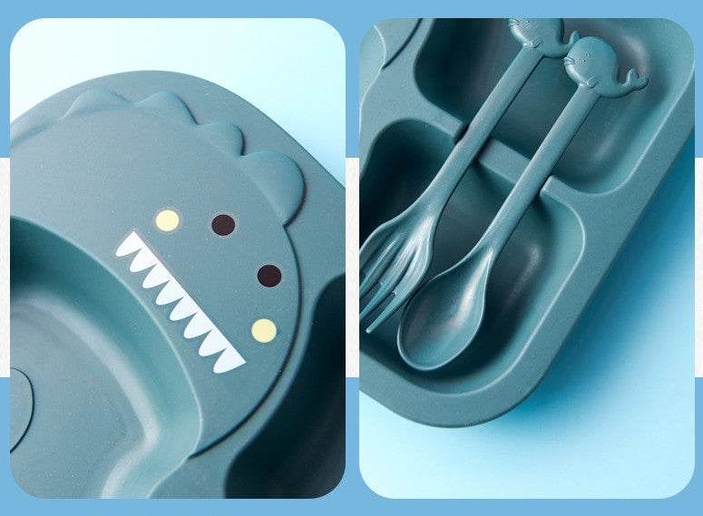 Set Baby Cartoon Dinosaur Tableware Childrens Dinnerware Set - Mubimart