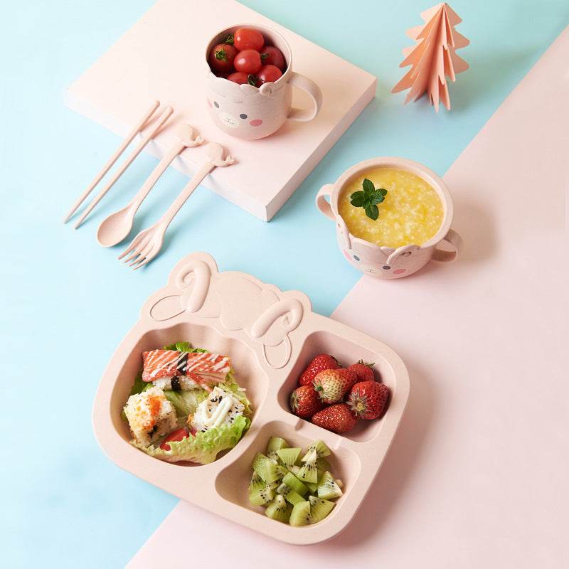 Set Baby Cartoon Dinosaur Tableware Childrens Dinnerware Set - Mubimart