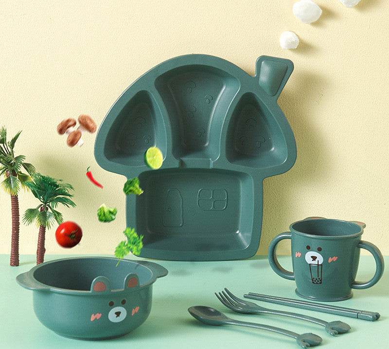Set Baby Cartoon Dinosaur Tableware Childrens Dinnerware Set - Mubimart