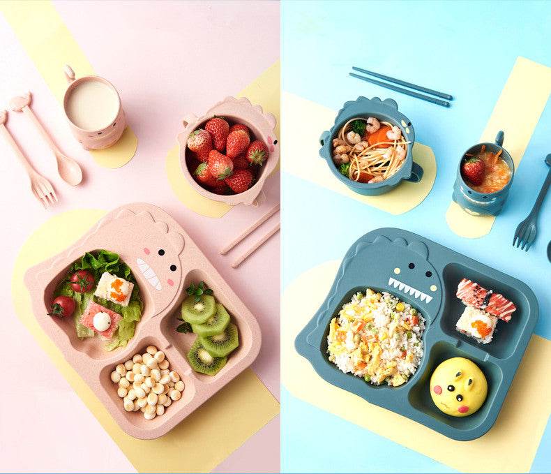 Set Baby Cartoon Dinosaur Tableware Childrens Dinnerware Set - Mubimart