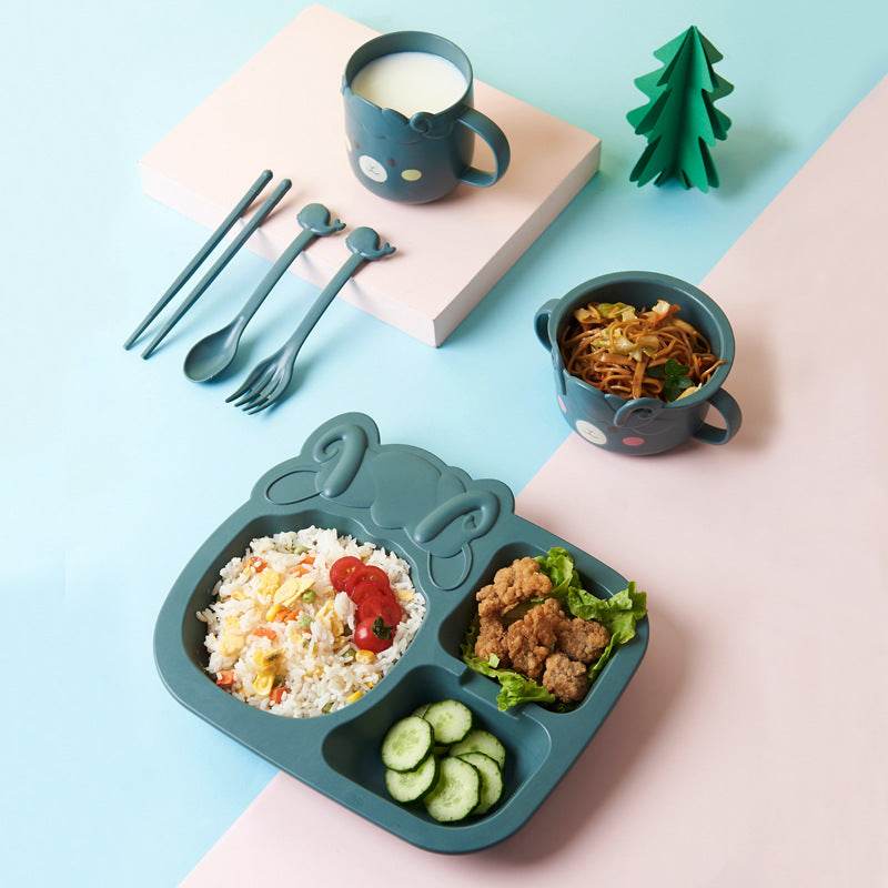 Set Baby Cartoon Dinosaur Tableware Childrens Dinnerware Set - Mubimart