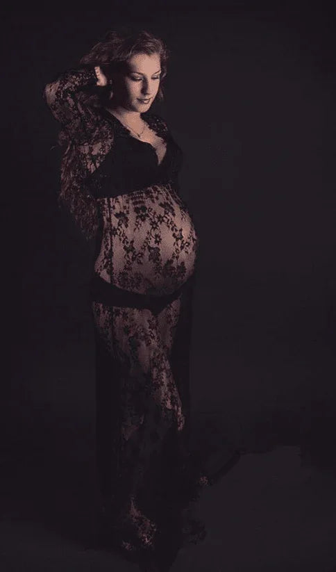 Sexy-perspective-lace-dress-pregnant-women-s-skirts-pregnant-women-photographing-maternity-photography-and-dress-Mubimart-2447 - Mubimart