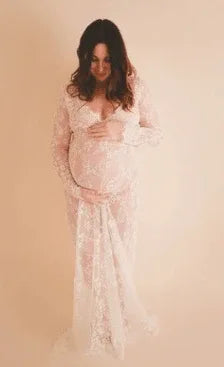 Sexy-perspective-lace-dress-pregnant-women-s-skirts-pregnant-women-photographing-maternity-photography-and-dress-Mubimart-404 - Mubimart