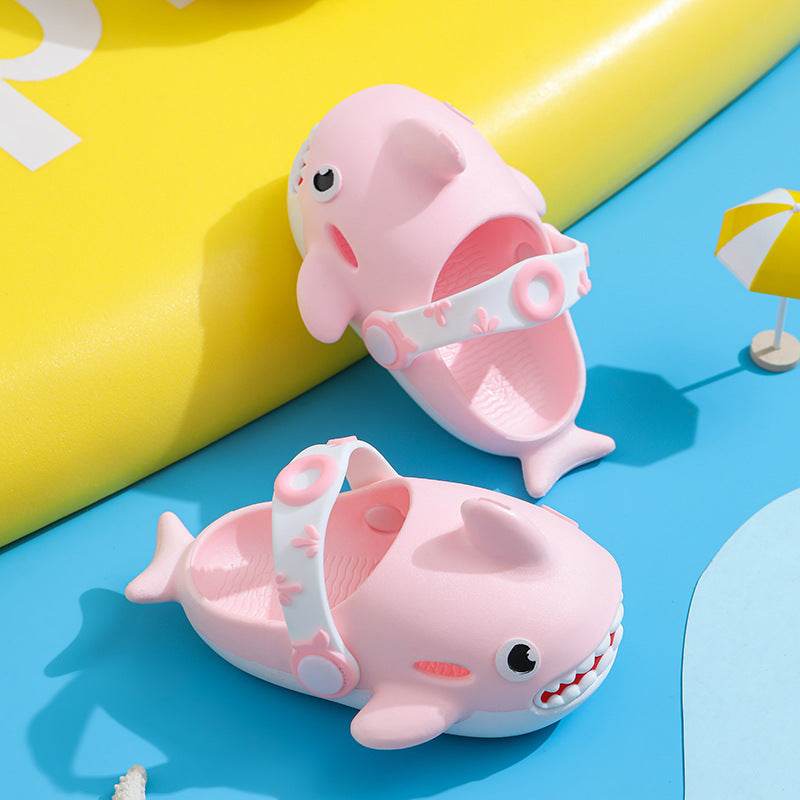 Shark Slippers For Kids Boys Girls Cute Non Slip Slides Shoes - Mubimart