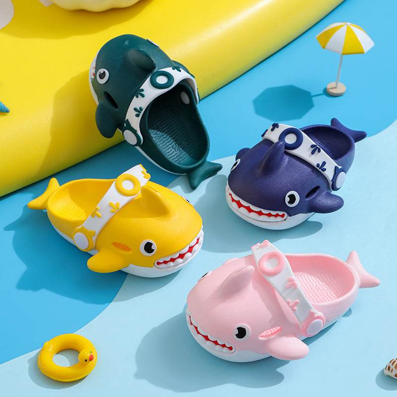 Shark Slippers For Kids Boys Girls Cute Non Slip Slides Shoes - Mubimart
