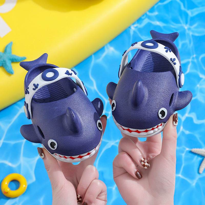 Shark Slippers For Kids Boys Girls Cute Non Slip Slides Shoes - Mubimart