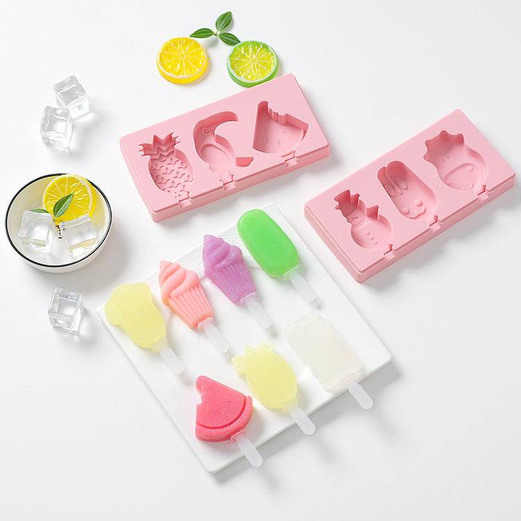 Siamese Ice Cream Mold With Lid Silicone Ice Cream Stick Ice Mold - Mubimart