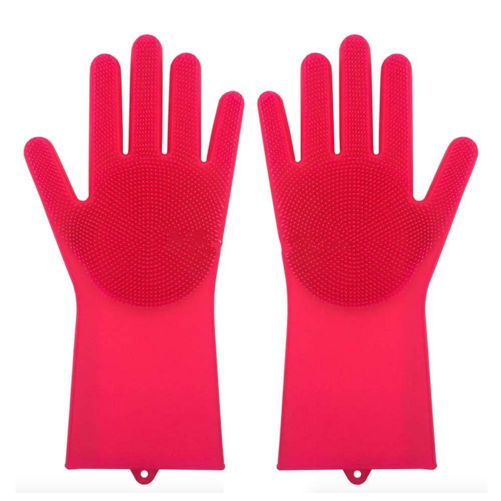 Silicone Heat-resistant Cleaning Brush Scrubbing Gloves - Mubimart