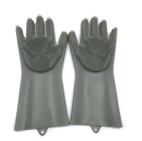 Silicone Heat-resistant Cleaning Brush Scrubbing Gloves - Mubimart