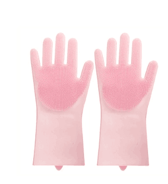 Silicone Heat-resistant Cleaning Brush Scrubbing Gloves - Mubimart