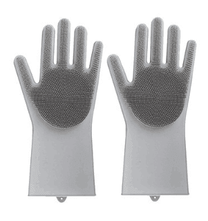 Silicone Heat-resistant Cleaning Brush Scrubbing Gloves - Mubimart