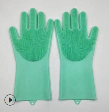Silicone Heat-resistant Cleaning Brush Scrubbing Gloves - Mubimart