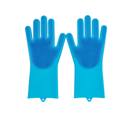 Silicone Heat-resistant Cleaning Brush Scrubbing Gloves - Mubimart