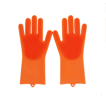 Silicone Heat-resistant Cleaning Brush Scrubbing Gloves - Mubimart