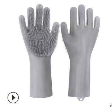 Silicone Heat-resistant Cleaning Brush Scrubbing Gloves - Mubimart