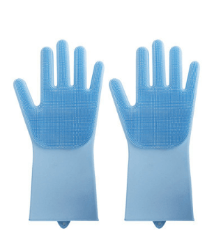 Silicone Heat-resistant Cleaning Brush Scrubbing Gloves - Mubimart
