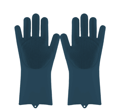 Silicone Heat-resistant Cleaning Brush Scrubbing Gloves - Mubimart