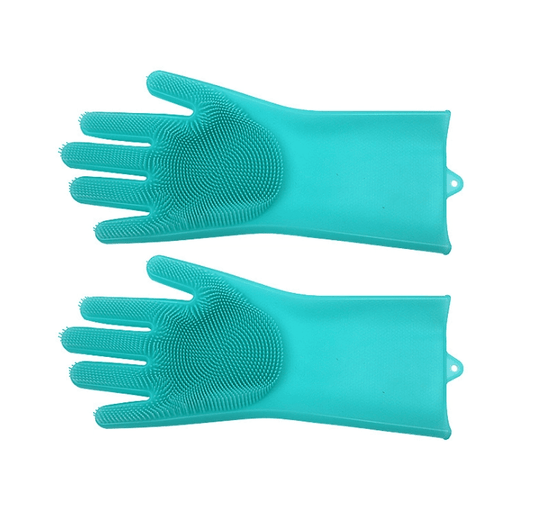 Silicone Heat-resistant Cleaning Brush Scrubbing Gloves - Mubimart
