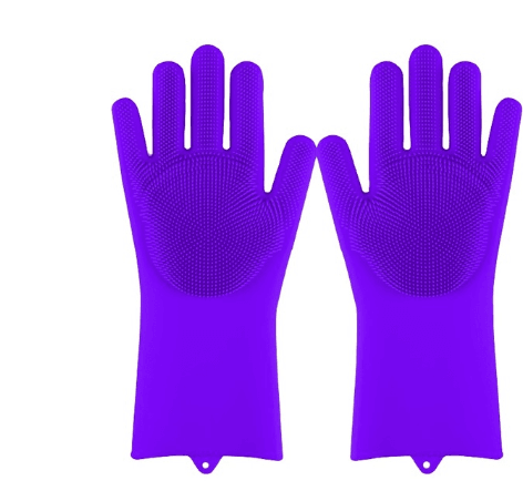Silicone Heat-resistant Cleaning Brush Scrubbing Gloves - Mubimart