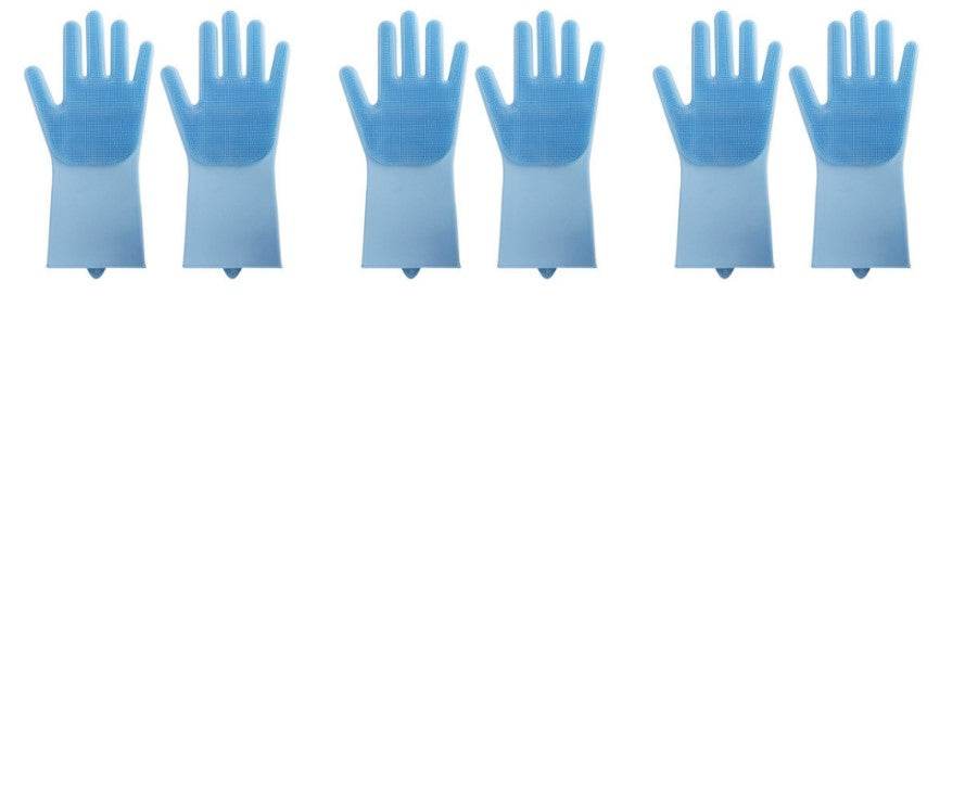 Silicone Heat-resistant Cleaning Brush Scrubbing Gloves - Mubimart