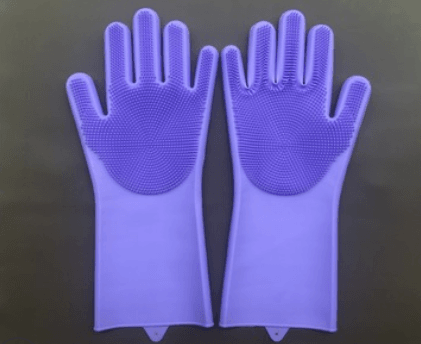 Silicone Heat-resistant Cleaning Brush Scrubbing Gloves - Mubimart