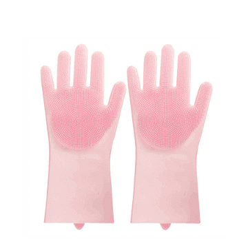 Silicone Heat-resistant Cleaning Brush Scrubbing Gloves - Mubimart