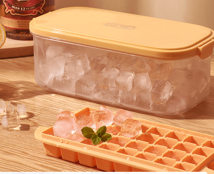 Silicone Ice Cube Mold Ice Tray Storage Box Refrigerator Ice Box - Mubimart