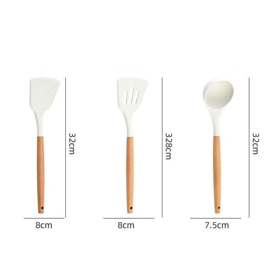 Silicone Kitchen Spatula Spoon Cooking Cookware Set - Mubimart