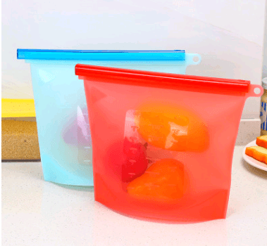 Silicone fresh-keeping bag vacuum sealed bag food storage bag refrigerator food fruit storage bag - Mubimart