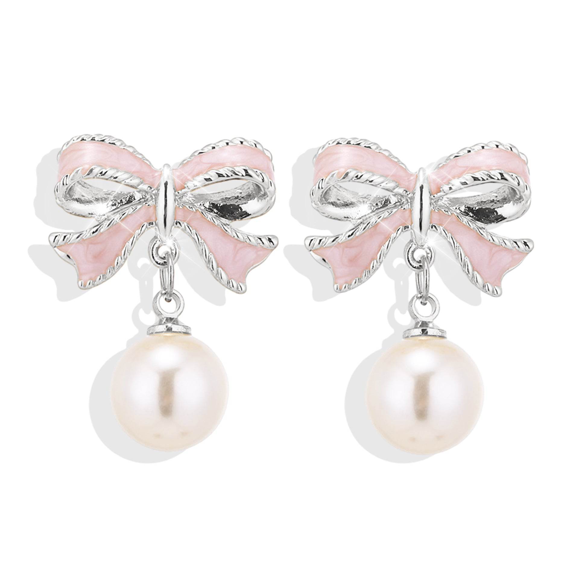 Silver Needle Drop Oil Niche Design Ear Studs - Mubimart
