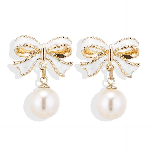 Silver-Needle-Drop-Oil-Niche-Design-Ear-Studs-Mubimart-2765 - Mubimart
