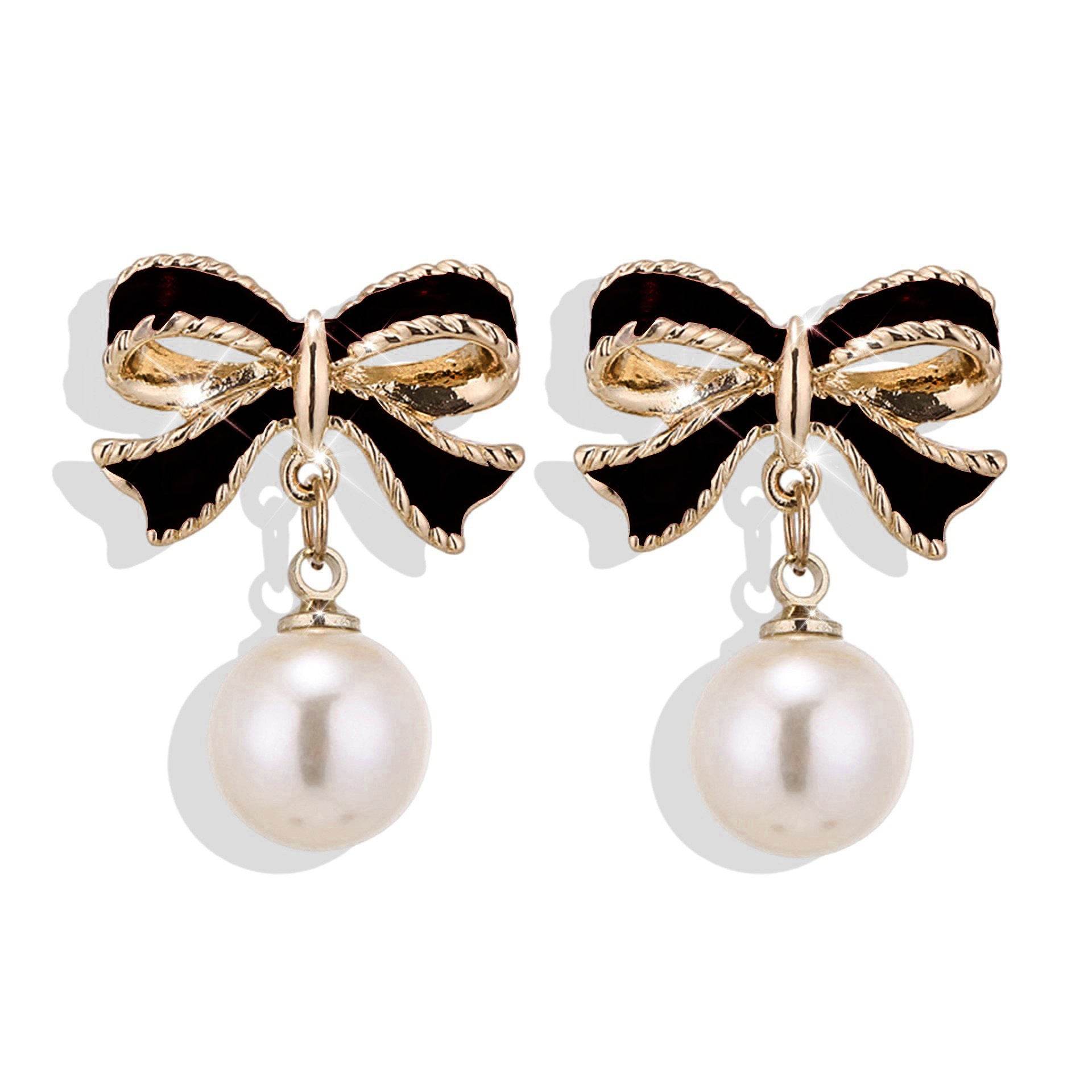Silver Needle Drop Oil Niche Design Ear Studs - Mubimart