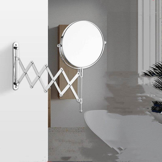 Simple Fashion Metal Makeup Mirror Wall Mounted Folding Mirror - Mubimart