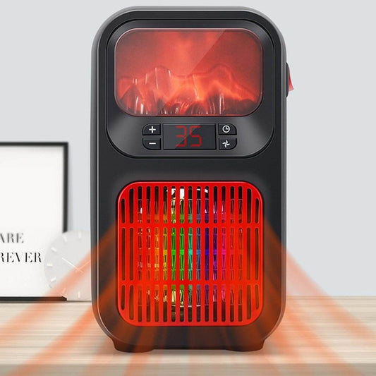 Simulation Flame Heater Mini Heater Compact Portable Hot Air - Mubimart