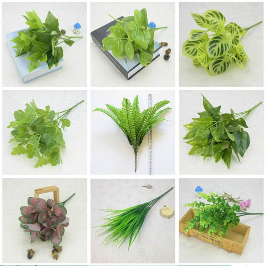 Single Bunch Of Artificial Flowers Artificial Green Plant Simulated Plants Grass Flower Plastic Flowers Fence Planter Partition Flower Arrangement Green Grass Green Radish - Mubimart