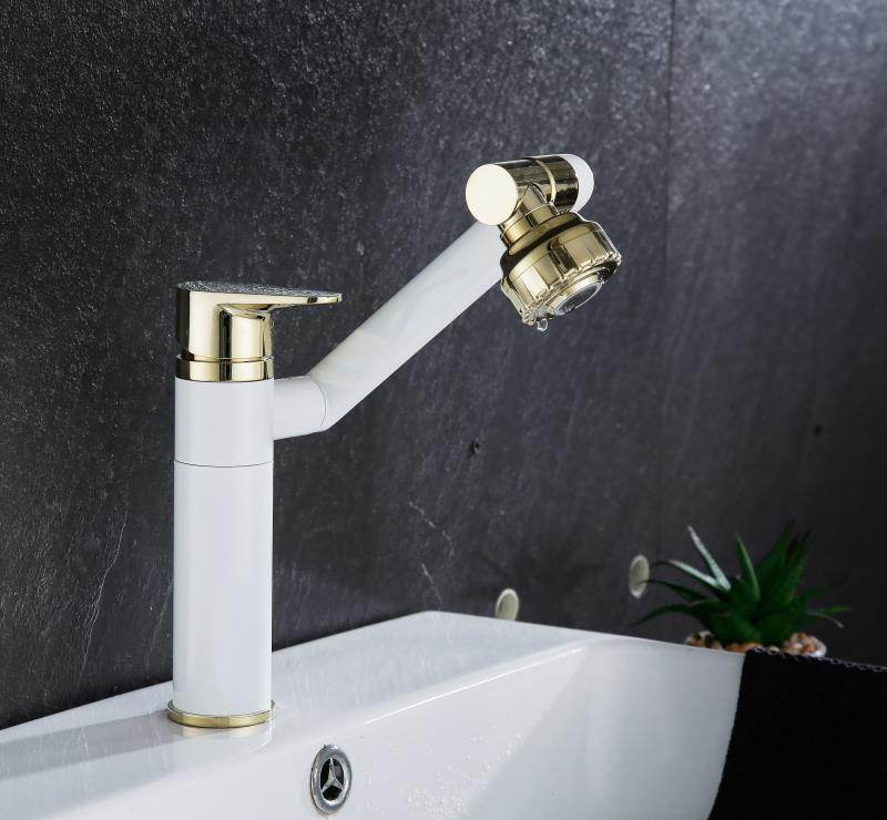 Single Hole Hot And Cold Water Faucet Universal Swivel Basin Faucet - Mubimart