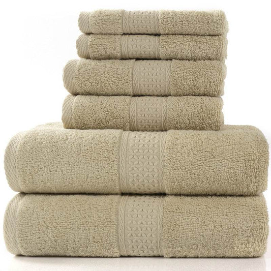 Six Piece Set Of Pure Cotton Bath Towels - Mubimart
