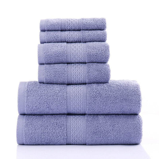 Six Piece Set Of Pure Cotton Bath Towels - Mubimart