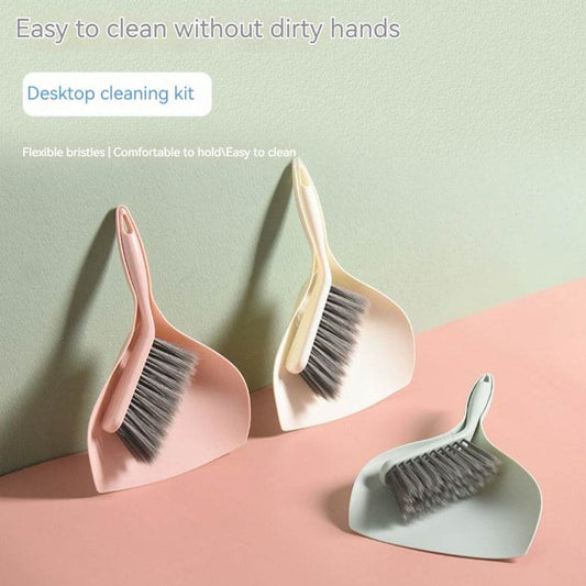 Small Broom Dustpan Suit Desktop Cleaning Plastic - Mubimart