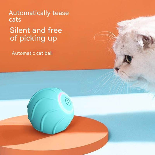 Smart Cat Toys Rolling Ball Pet Cat Owner Interactive Pets Toys Automatic Bouncing Ball USB Self Hi Teasing Kittens Jumping Ball - Mubimart