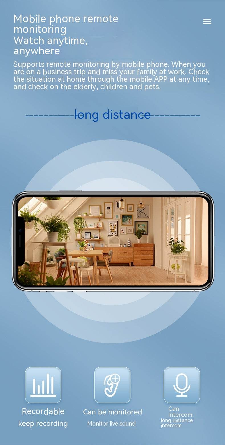 Smart Dual-light Wireless Wifi Home Indoor HD 360-degree Surveillance Camera Voice Intercom Panorama Camera - Mubimart