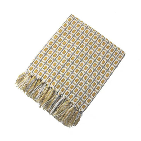 Sofa Blanket Cover Blanket Knitted Tassel Single Nap Blanket Batch Blanket - Mubimart