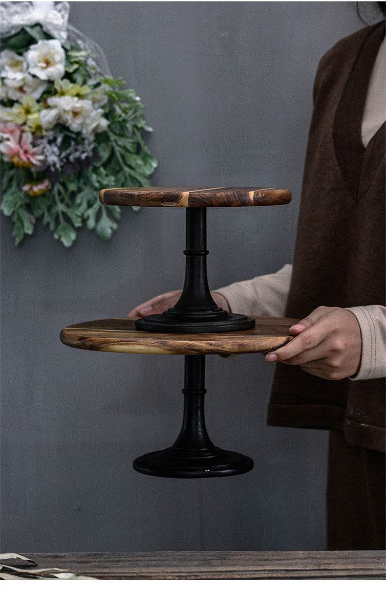 Solid wood tray dessert cake stand - Mubimart