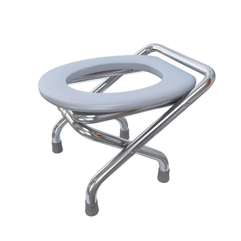 Spot Folding Stainless Steel Elderly Household Potty Seat Mobile Commode Toilet Toilet Chair Patient Commode Chairs - Mubimart