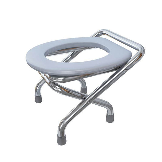 Spot Folding Stainless Steel Elderly Household Potty Seat Mobile Commode Toilet Toilet Chair Patient Commode Chairs - Mubimart
