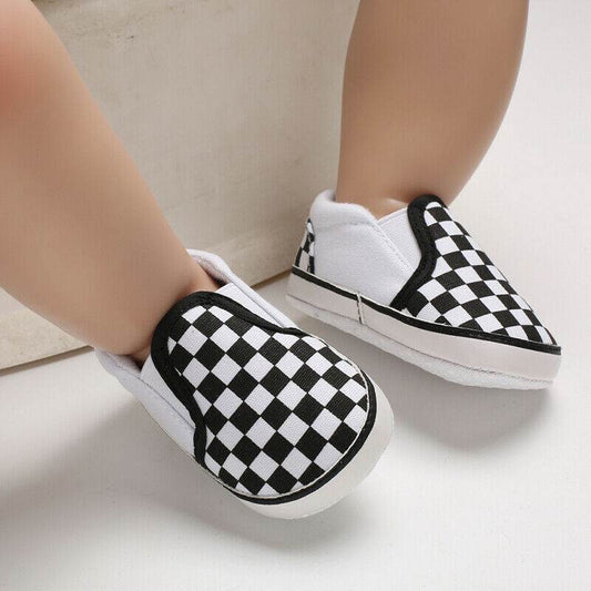 Spring and autumn new 0-1 years old baby shoes soft bottom set foot lattice toddler shoes - Mubimart