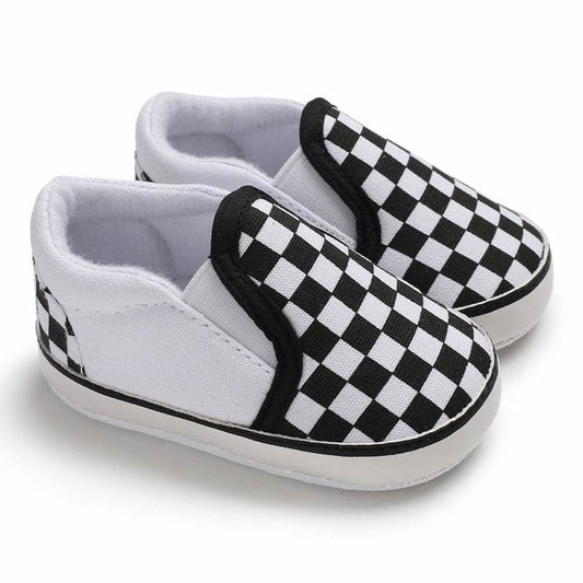 Spring and autumn new 0-1 years old baby shoes soft bottom set foot lattice toddler shoes - Mubimart